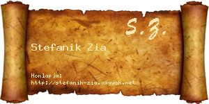 Stefanik Zia névjegykártya
